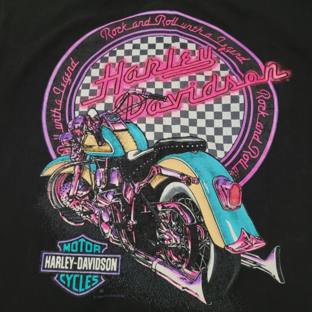 Harley Davidson Vintage 1994 Single Stich T Shirt Rock and Roll Diner Eagle 2 Si